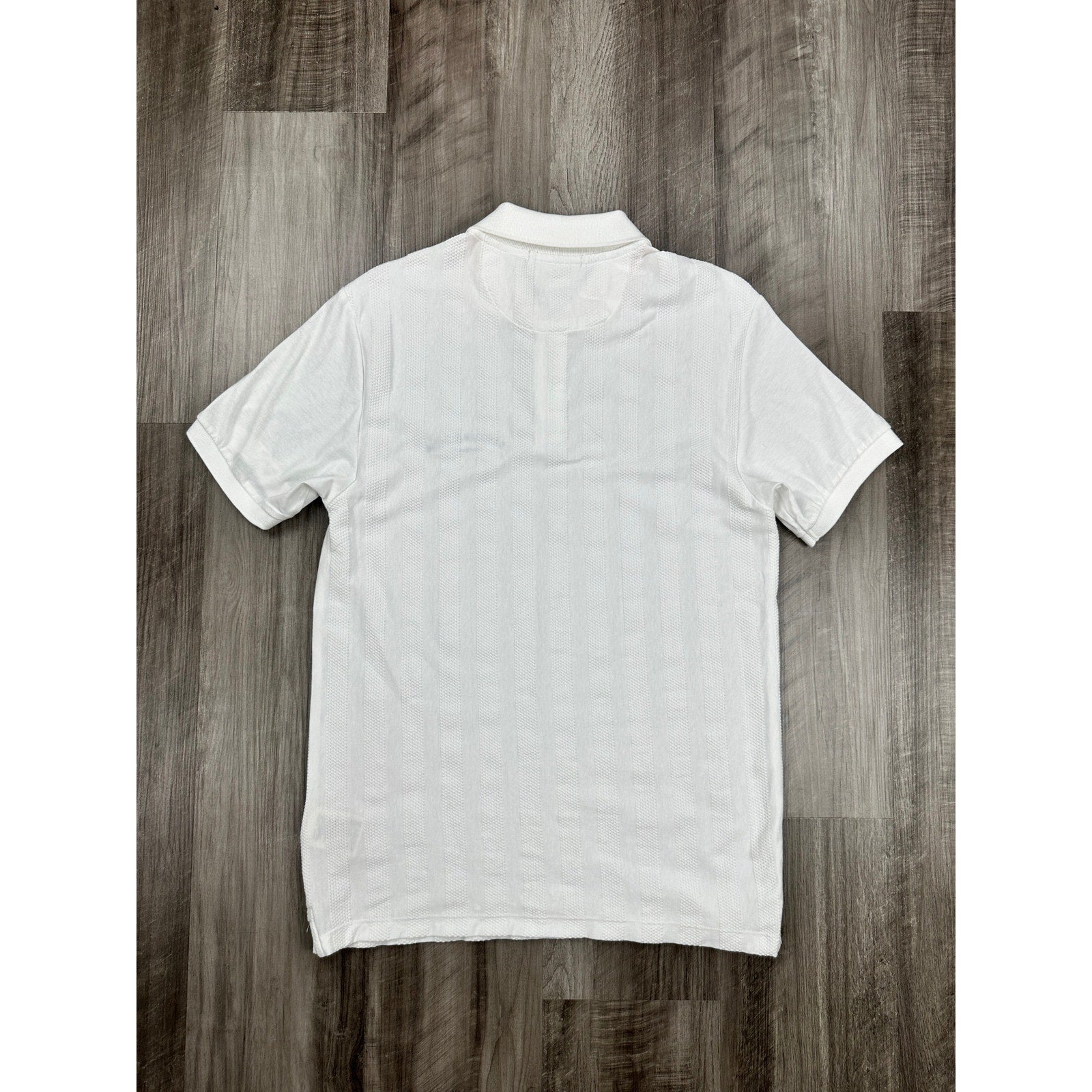 Scotch & Soda Popcorn Pique Zip Polo in Star White — Size Small