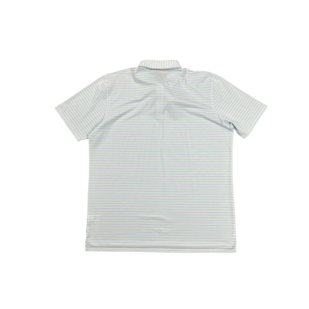 Holderness and Bourne The Gibson Shirt Tailored Fit Golf Polo in White Lavender Abaco — Size 2XL