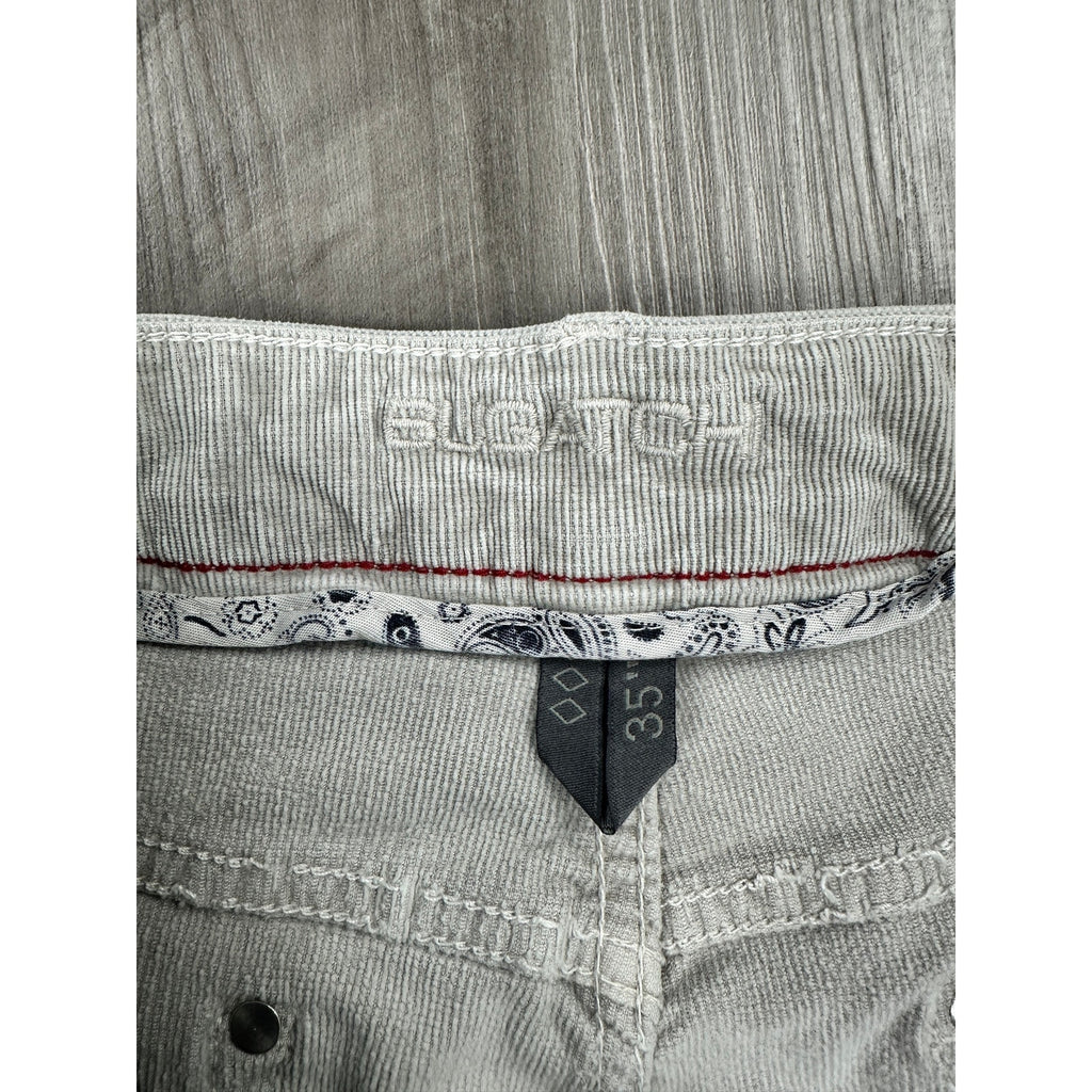 Bugatchi Fitil Velvet Corduroy Straight Pants in Stone — Size 35 // Preowned