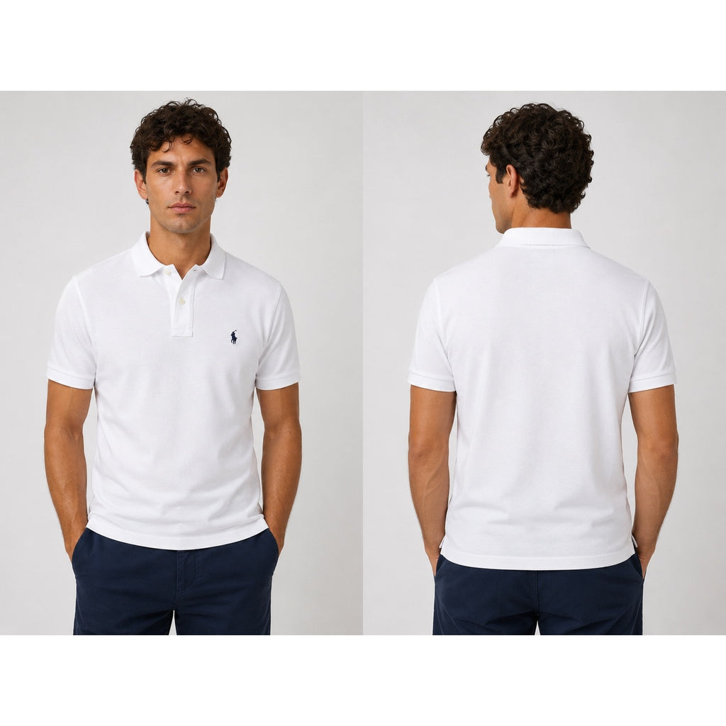 Polo Ralph Lauren Custom Slim Fit Mesh Knit Polo in White — Size Large // Preowned