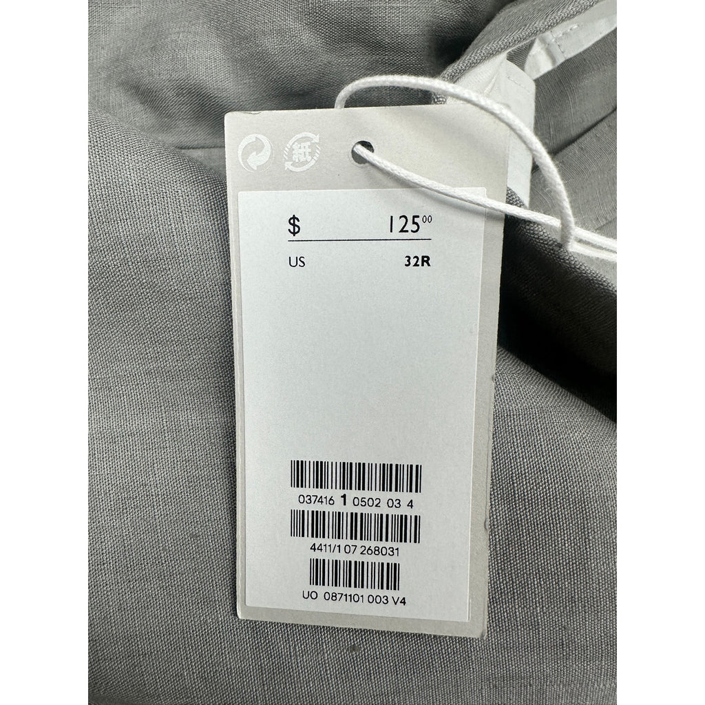 COS Linen Tailored Fit Trousers in Light Grey Melange — Size 32R