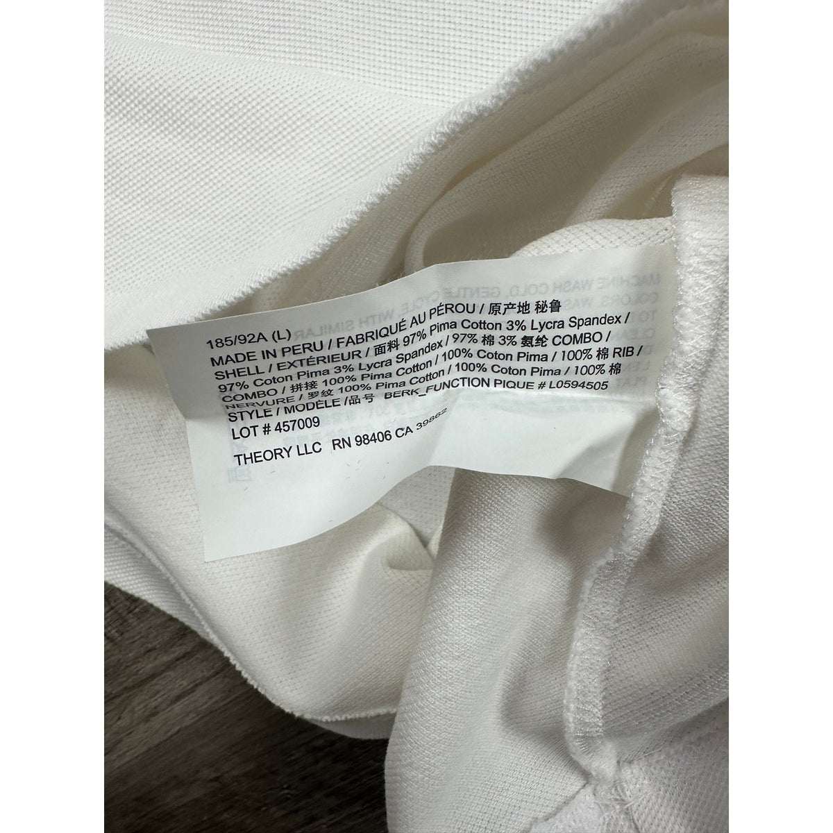 Theory Berk Function Pique Short Sleeve Henley — Size Large // Preowned
