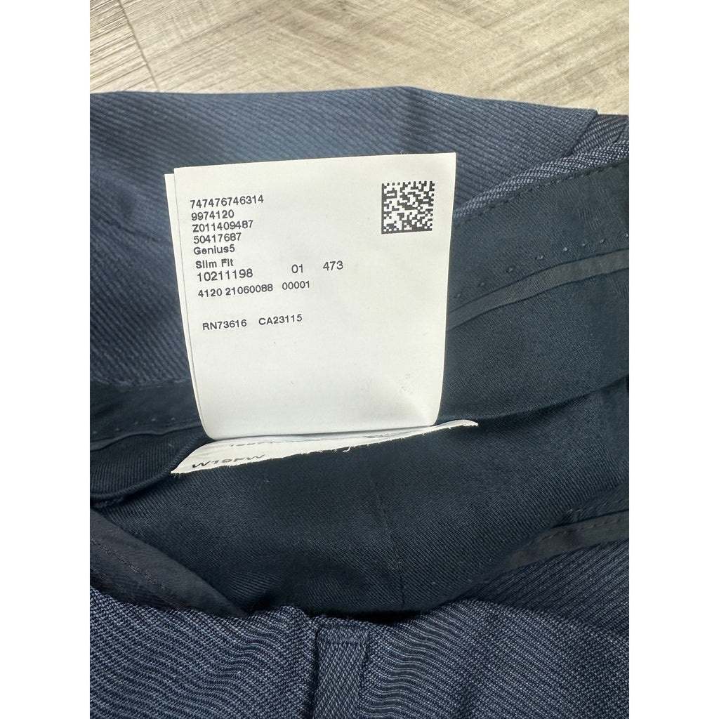 BOSS Hugo Boss Genius5 Slim Fit Wool Dress Pants in Open Blue, Navy — Size 34R