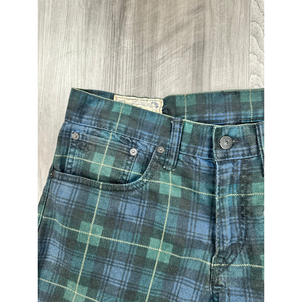 Polo Ralph Lauren Plaid Sullivan Slim Jean in Navy Green Yellow — Size 31x32 // Preowned