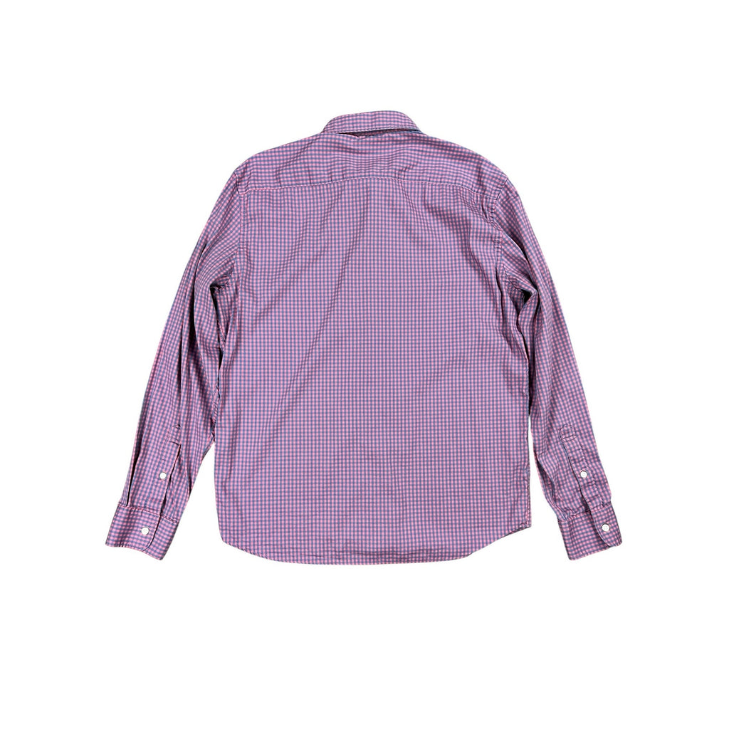 Faherty The Movement Long Sleeve Shirt in Blue Rose Gingham — Size Large // Preowned