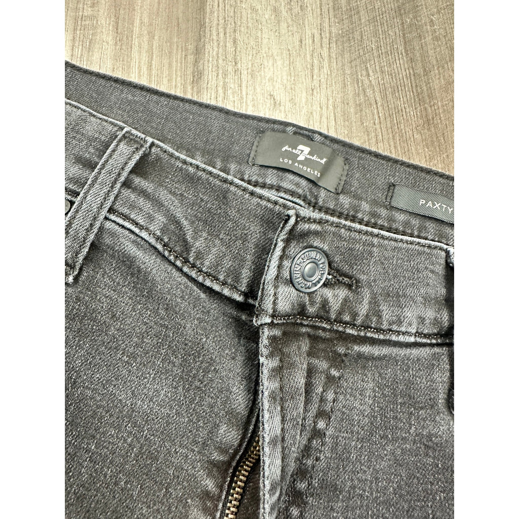 7 For All Mankind Paxtyn Skinny Jean in Black — Size 32 // Preowned