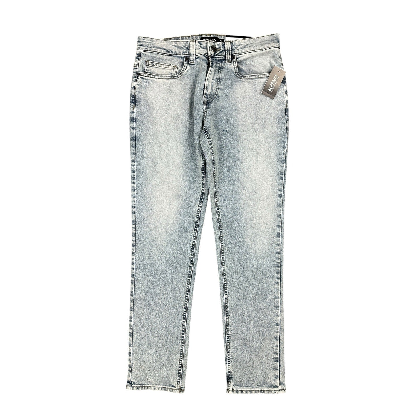 Buffalo David Bitton Slim Ash Stretch Jeans in Bleached and Blasted — Size 30x30