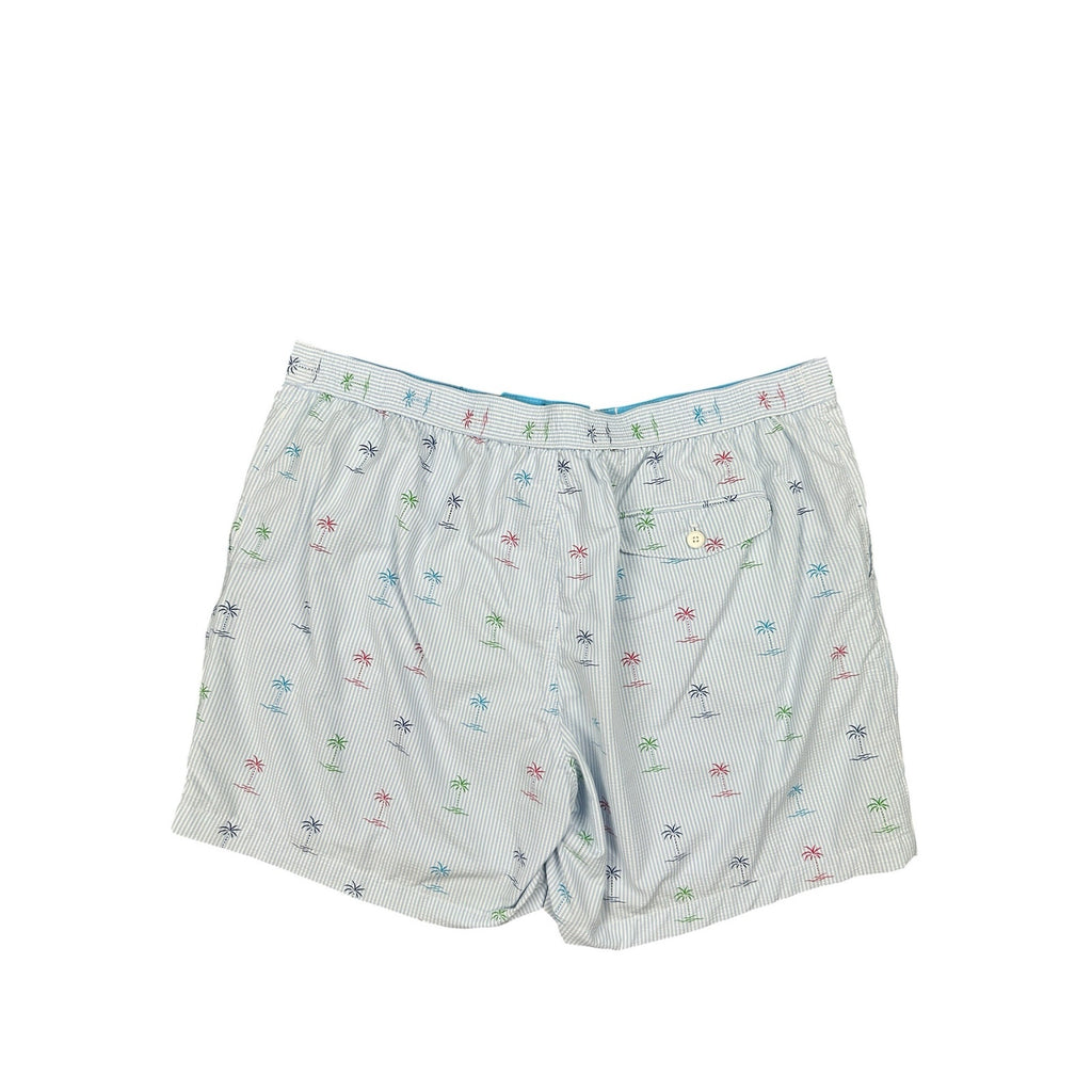 Tommy Bahama Seersucker Palms Swim Trunks in Blue, White — Size 2XL // Preowned