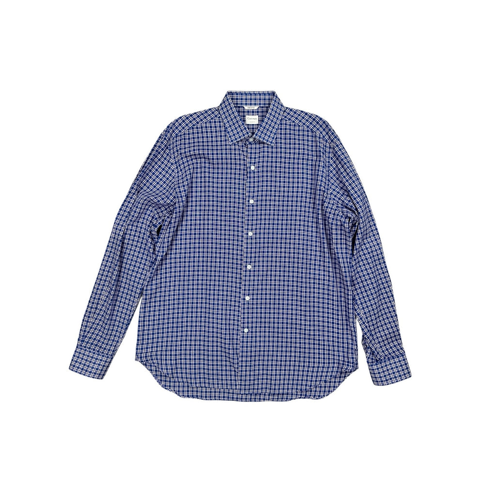Culturata Made in Italy Tailored Fit Plaid Long Sleeve Button Down Shirt — Size XL (44/17.5) // Preowned