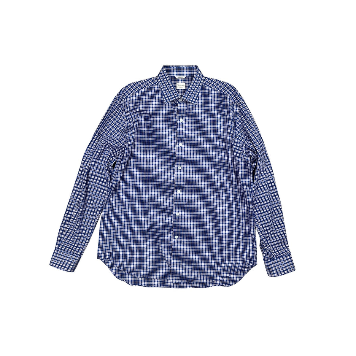 Culturata Made in Italy Tailored Fit Plaid Long Sleeve Button Down Shirt — Size XL (44/17.5) // Preowned