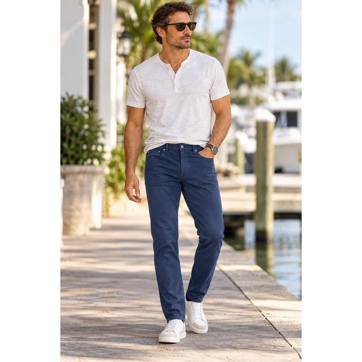 AG Adriano Goldschmied The Tellis Modern Slim Straight Sueded Stretch Sateen Chino Jeans — Size 34x34 // Preowned