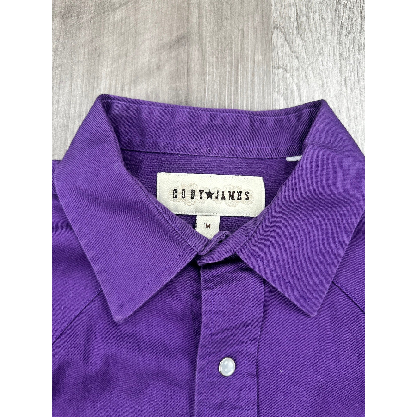 Cody James Twill Heavyweight Western Long Sleeve Pearl Snap in Purple — Size Medium // Preowned