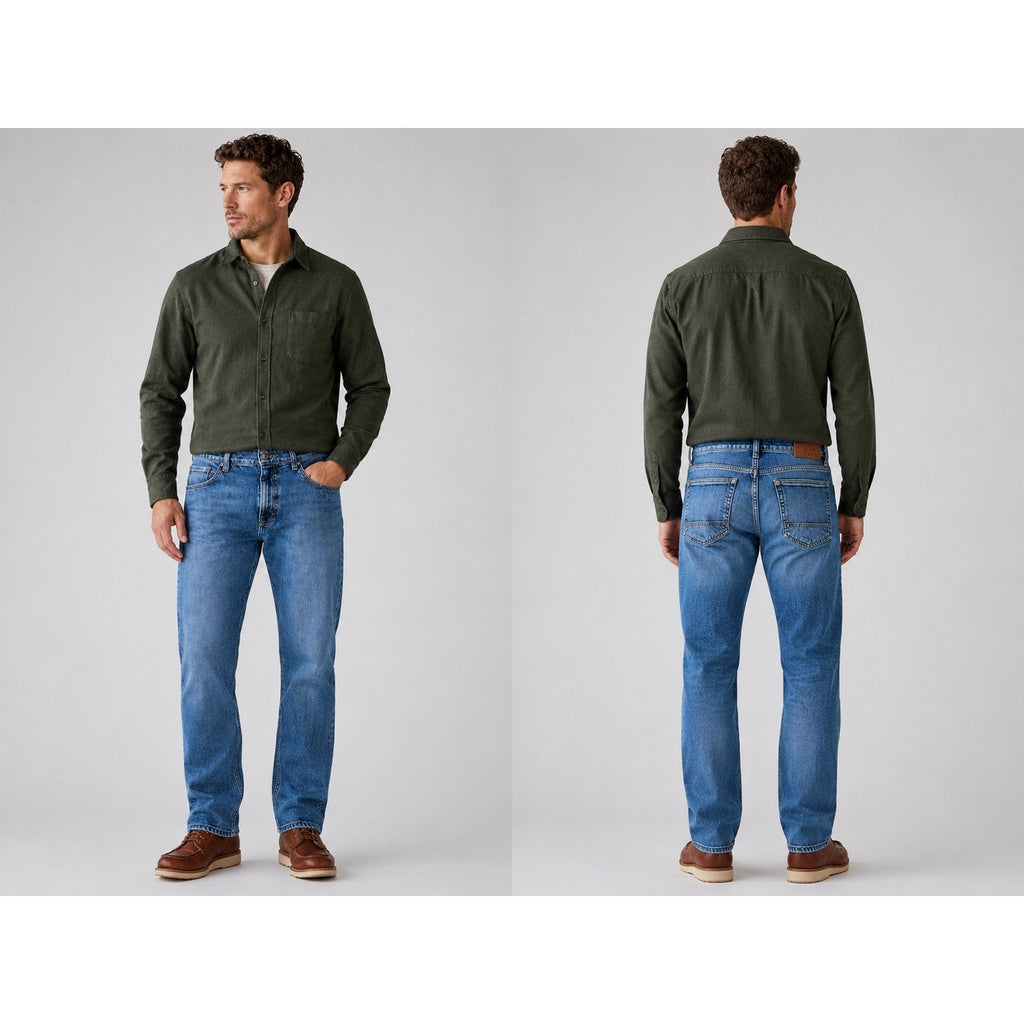 Orvis Five Pocket Straight Leg Stretch Jean in Blue — Size 32x32 // Preowned
