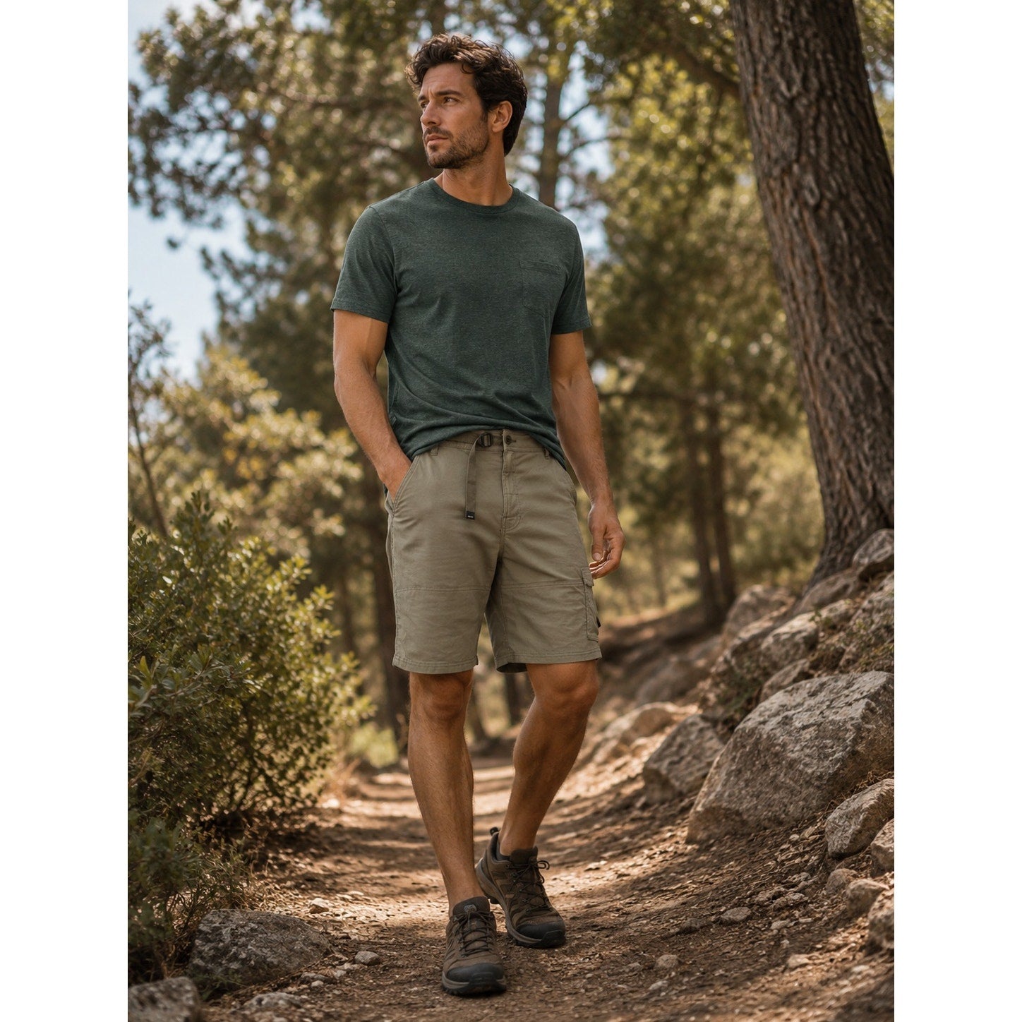 Prana Stretch Zion Performance Standard Fit 8-Inch Cargo Shorts in Brown — Size 40x8 // Preowned