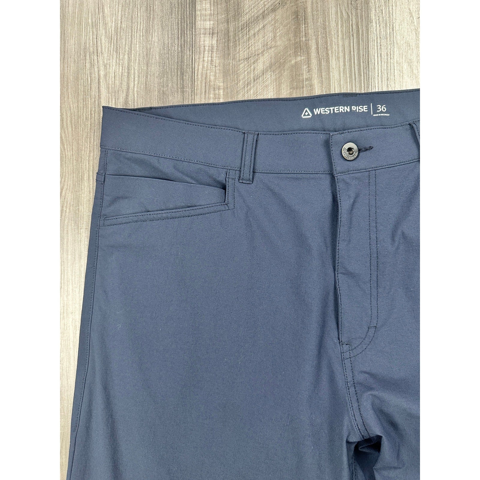 Western Rise Evolution Performance Chino Pants in Navy — Size 36 // Preowned