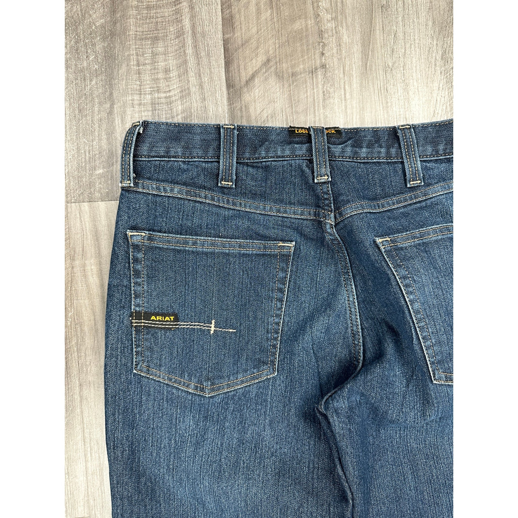 Ariat Rebar M5 Durastretch Stacked Straight Jeans in Blackstone Blue — Size 32x34 // Preowned
