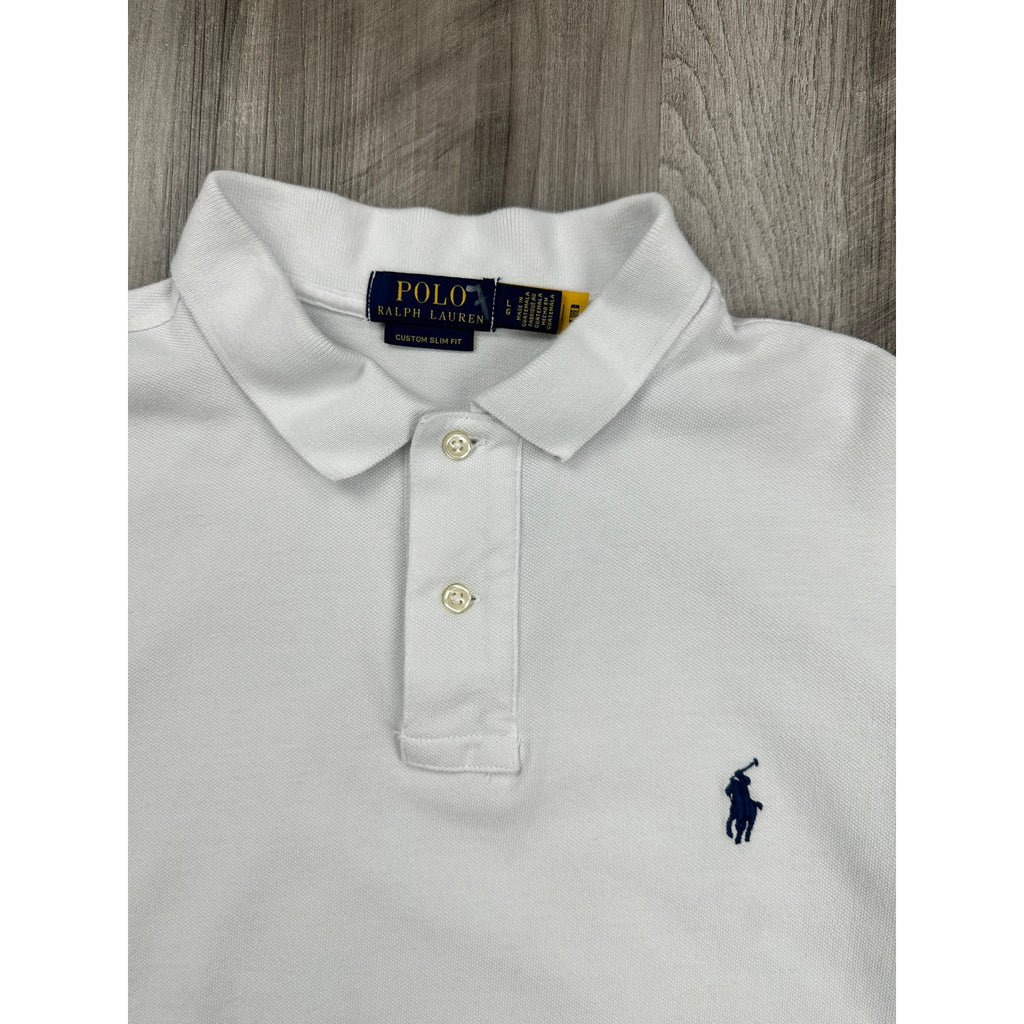 Polo Ralph Lauren Custom Slim Fit Mesh Knit Polo in White — Size Large // Preowned