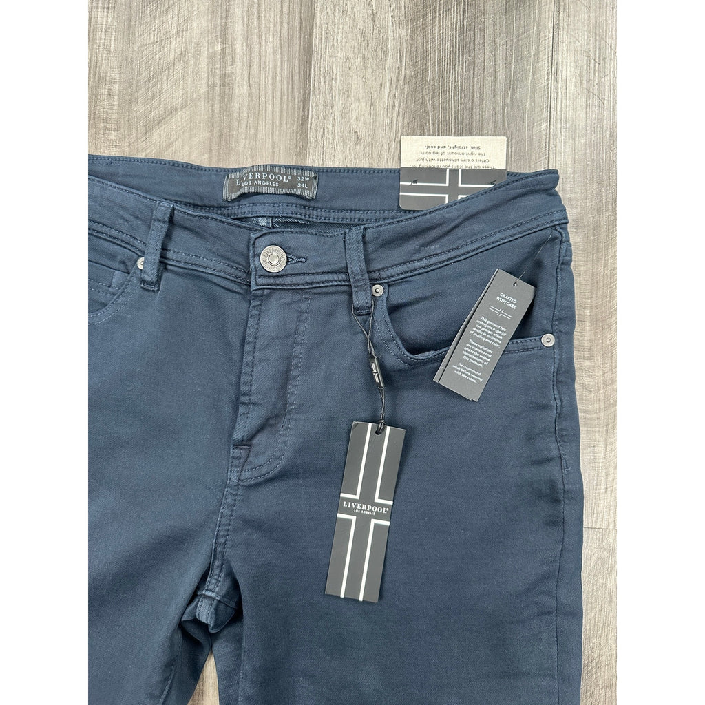 Liverpool Los Angeles Kingston Modern Straight Stretch Jean in Navy — Size 32x34