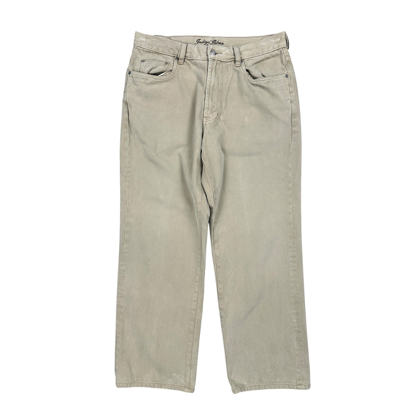 Indigo Palms (by Tommy Bahama) Classic Fit Sueded Brush Twill Cotton Chino Jeans in Tan — Size 35 // Preowned