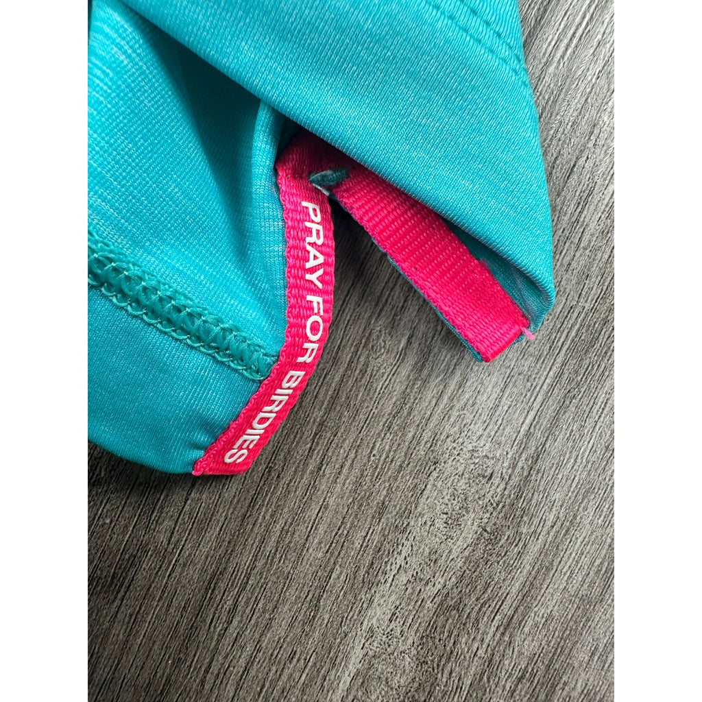 G/FORE Melange Ice Nylon Long Sleeve Polo in Siren Melange — Size Medium
