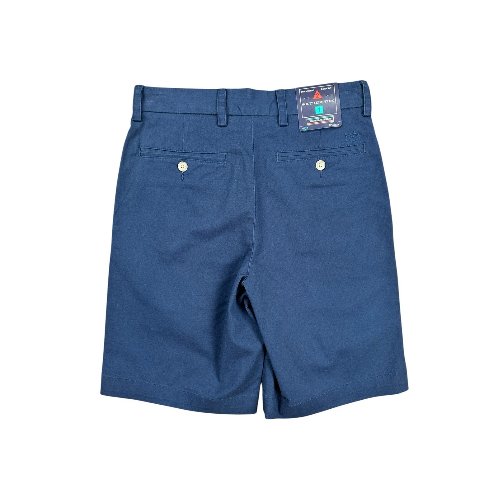 Southern Tide 9-Inch Channel Marker Chino Shorts in Navy — Size 28