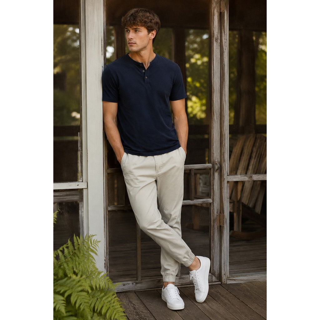 Bear Bottom Stretch Chino Jogger Pants in Tan — Size Large // Preowned