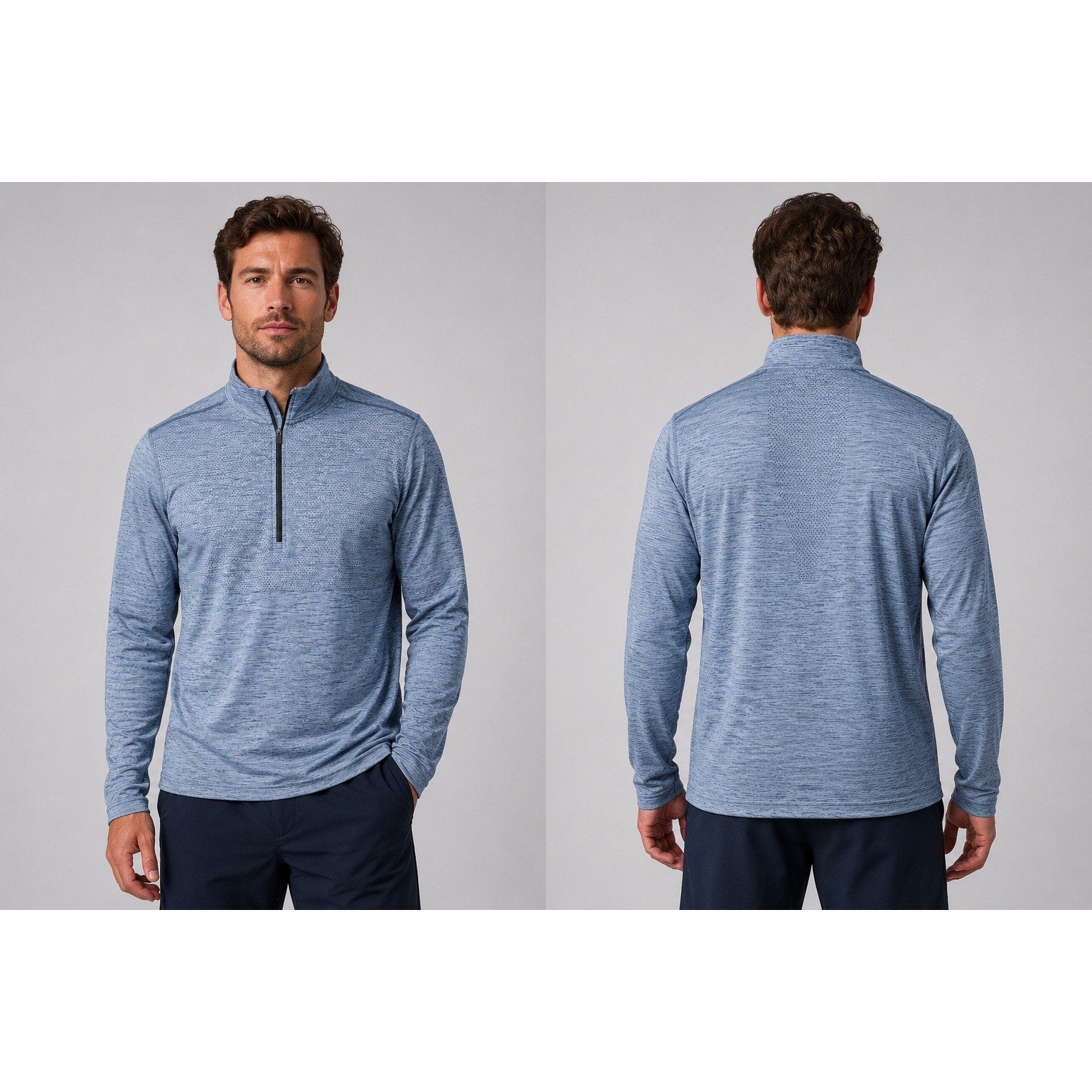Lululemon Metal Vent Tech Half Zip Pullover in Heather Blue — Size Large // Preowned