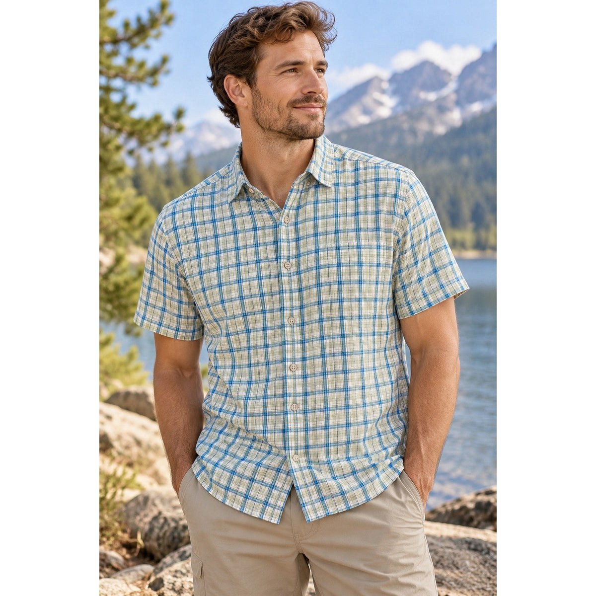 Royal Robbins Relaxed Fit Cool Mesh Eco Plaid Short Sleeve Shirt — Size 2XL // Preowned