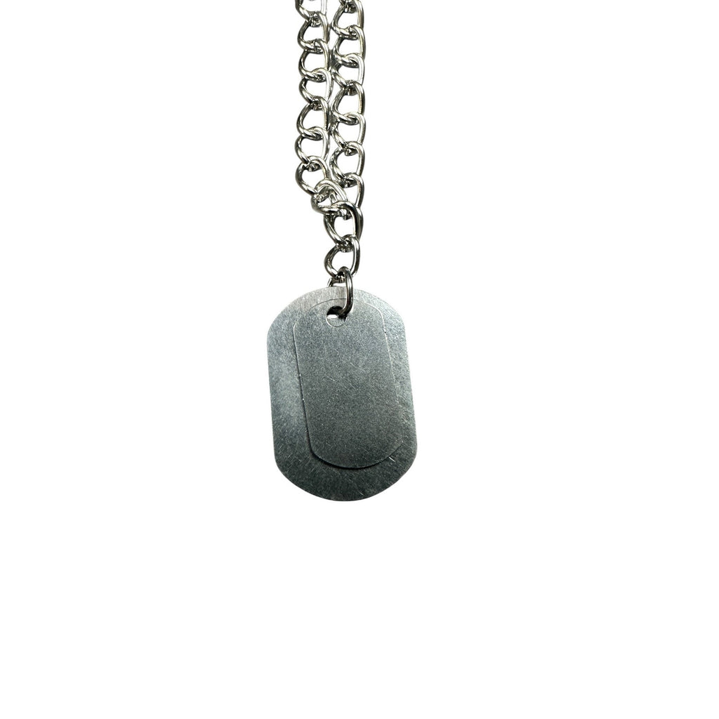 Andrew Christian Dog Tag Necklace in Silver — One Size