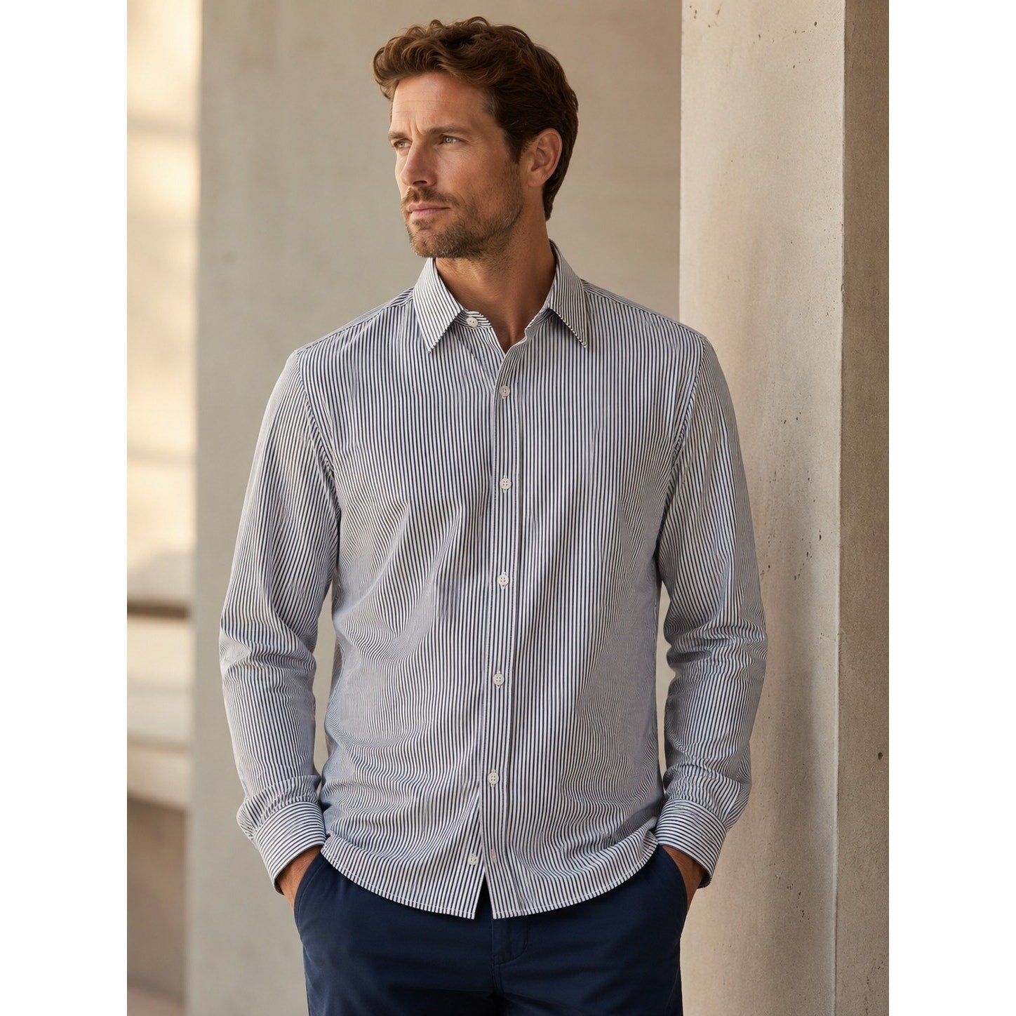 Mizzen+Main Blue Label Leeward Standard Performance Long Sleeve Button - Medium