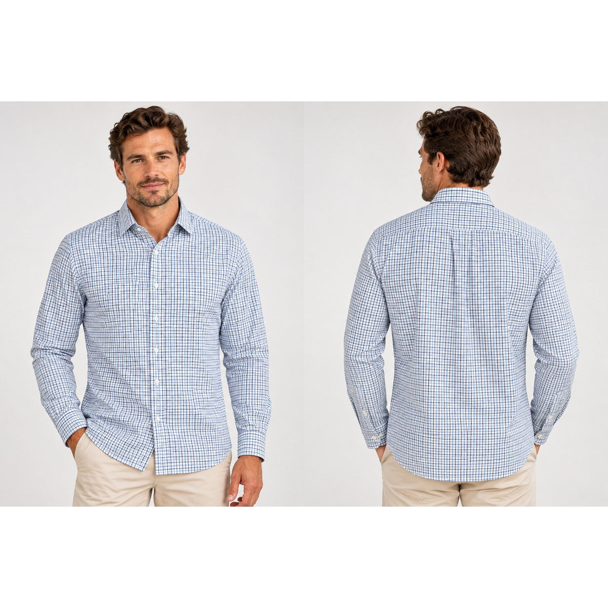 Mizzen+Main Leeward Performance Trim Fit Checkered Long Sleeve Button Down Shirt — Size XL // Preowned