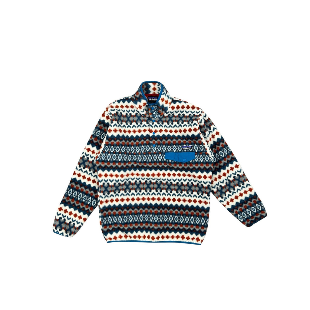Patagonia Synchilla Snap-T Pullover in Delta Aztec Blue — Size Medium // Preowned