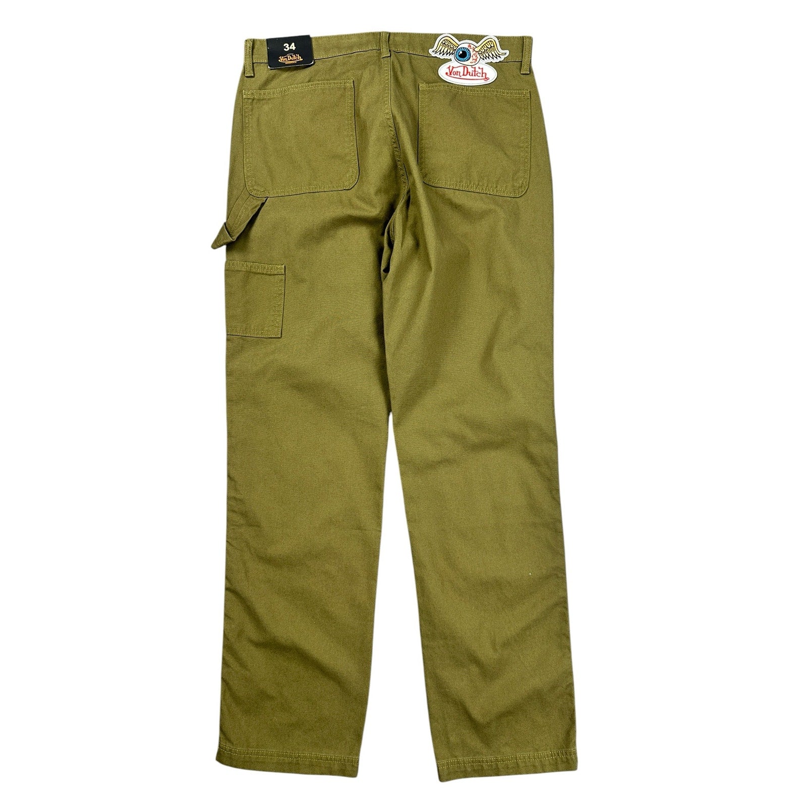 Von Dutch Straight Double-Knee Carpenter Pant in Sphagnum Green — Size 34