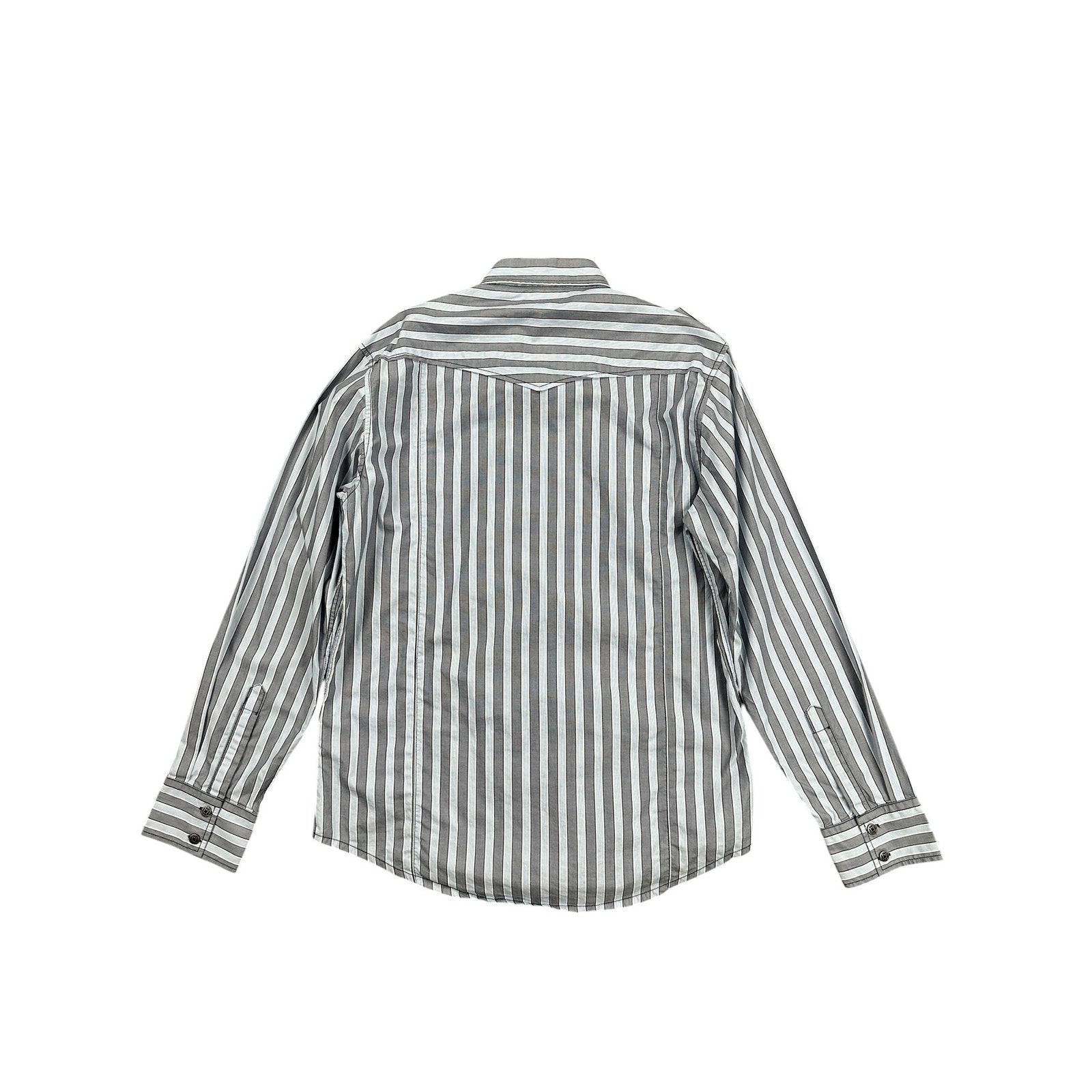 7 Diamonds Long Sleeve Stripe Button Down Shirt in Gray White Black — Size Large