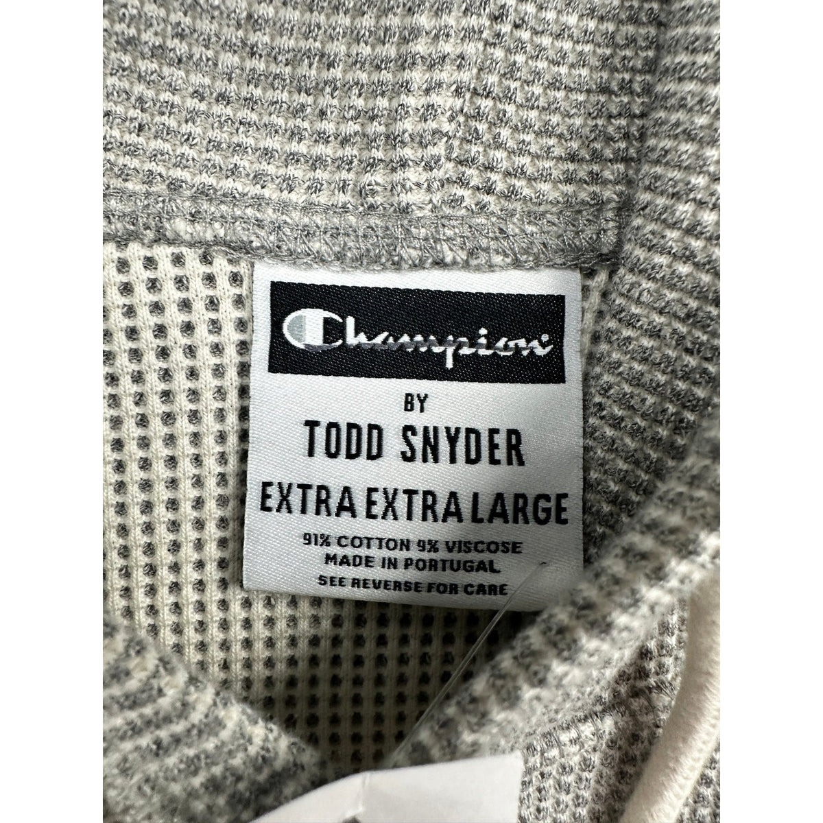 Todd Snyder x Champion Waffle Knit Thermal Pullover Hoodie — Size 2XL