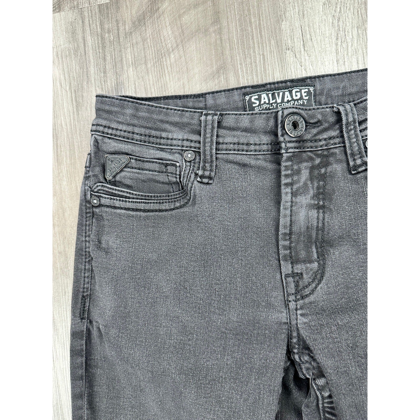 Salvage Supply Company Regular Fit Mayhem Straight Jeans in Black — Size 30x32 // Preowned