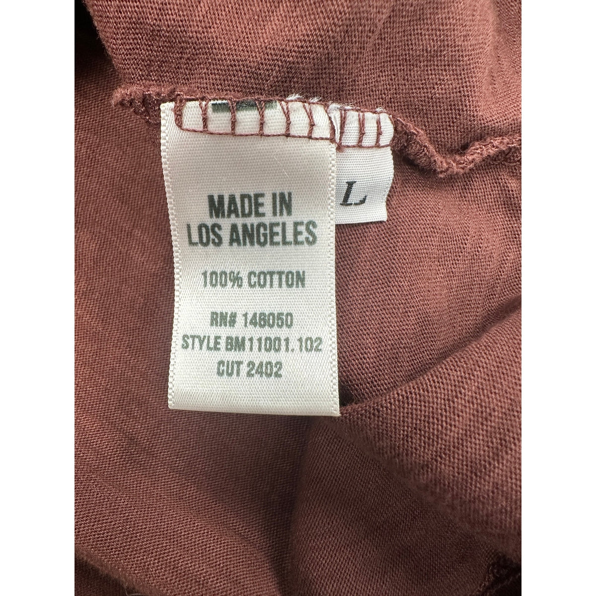 Buck Mason Slub Classic Curved Hem Tee — Size Large // Preowned