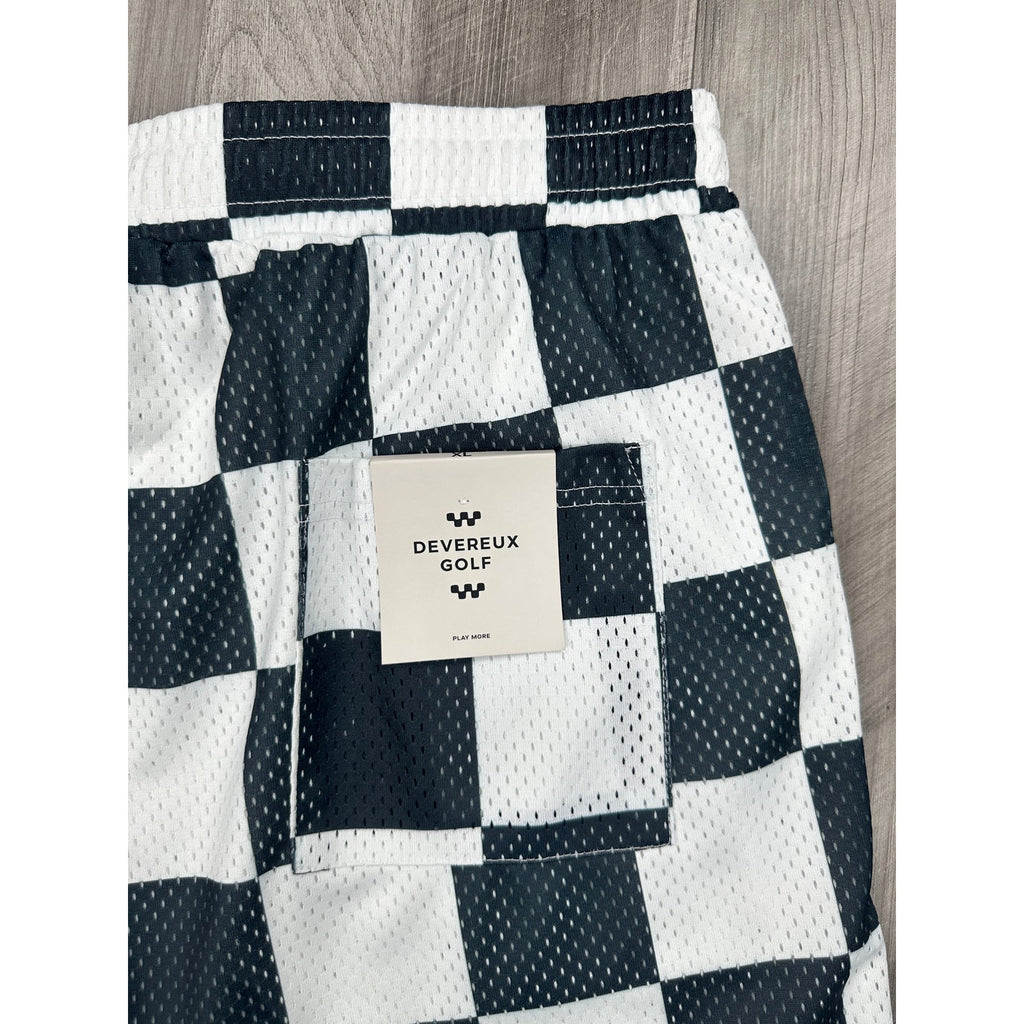 Devereux Golf Checkered Mesh Athletic Shorts — Size XL