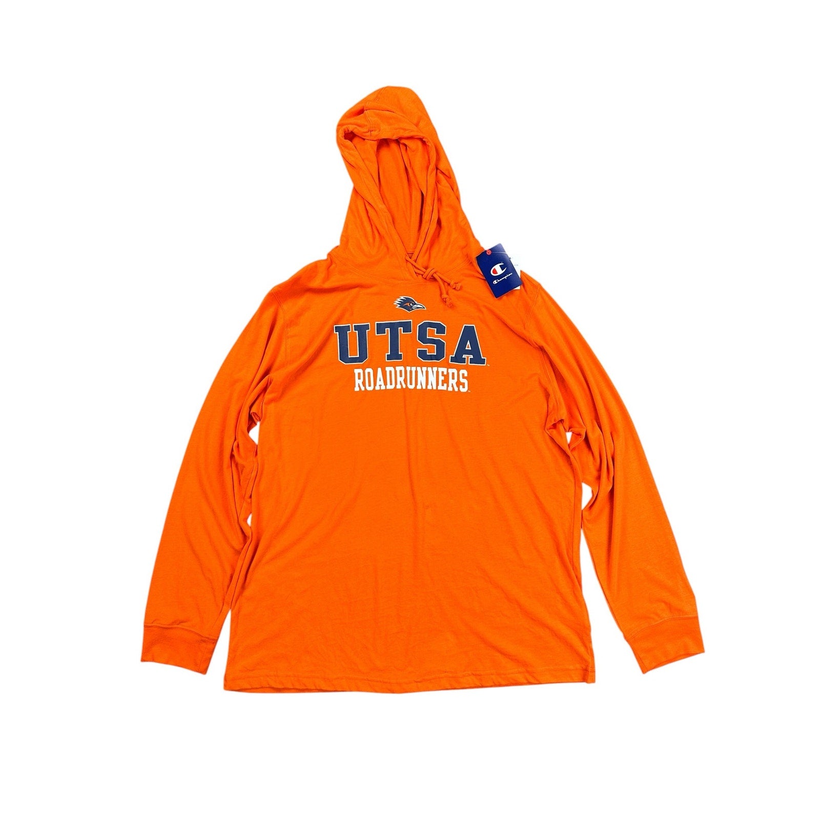 Champion UTSA Roadrunners Long Sleeve Hooded Soft Tee in Bright Orange — Size 2XL