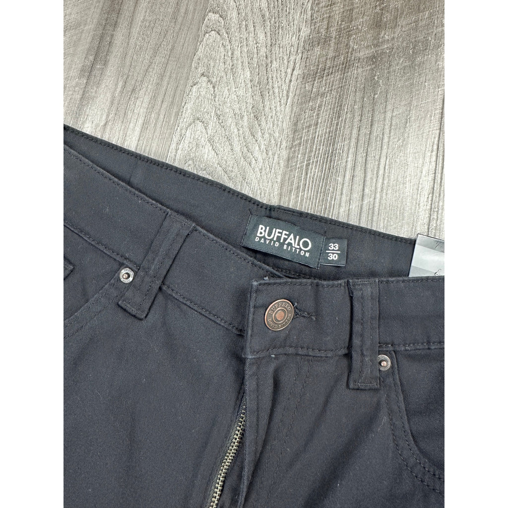 Buffalo David Bitton Straight Six Black Chino Jeans — Size 33x30