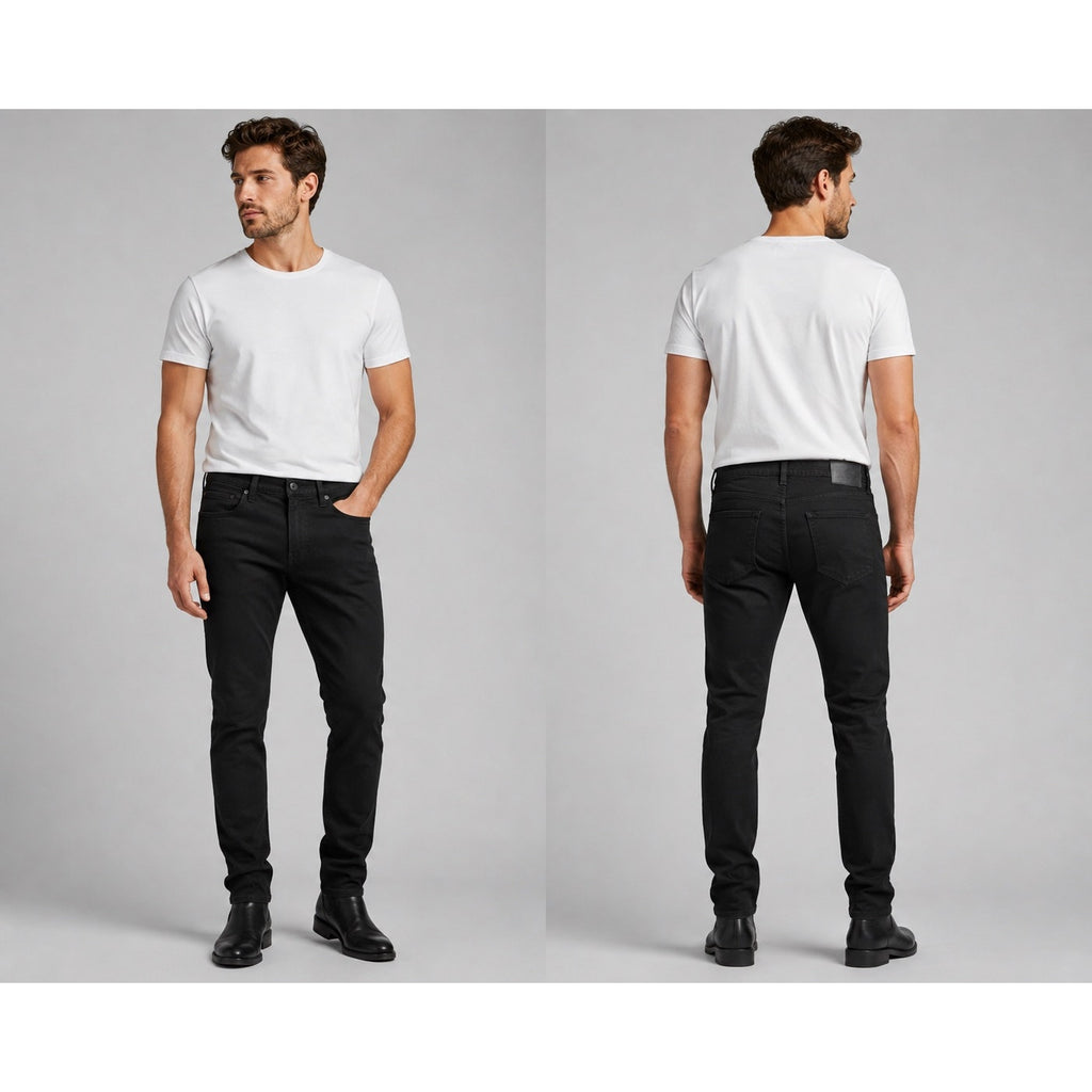 Paige Transcend Lennox Slim Stretch Jeans in Black Shadow — Size 30 // Preowned