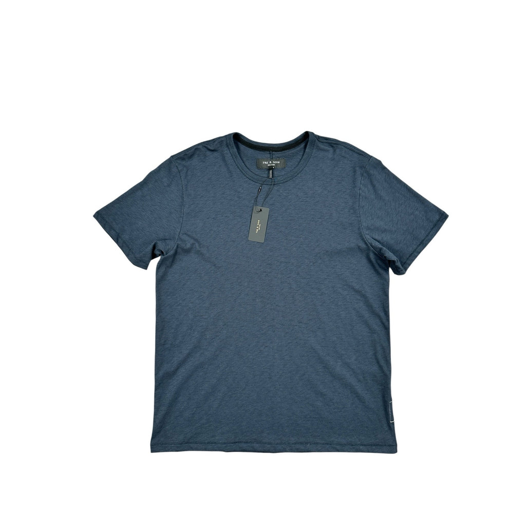 Rag & Bone Classic Lightweight Slub Jersey Tee in Navy — Size Large