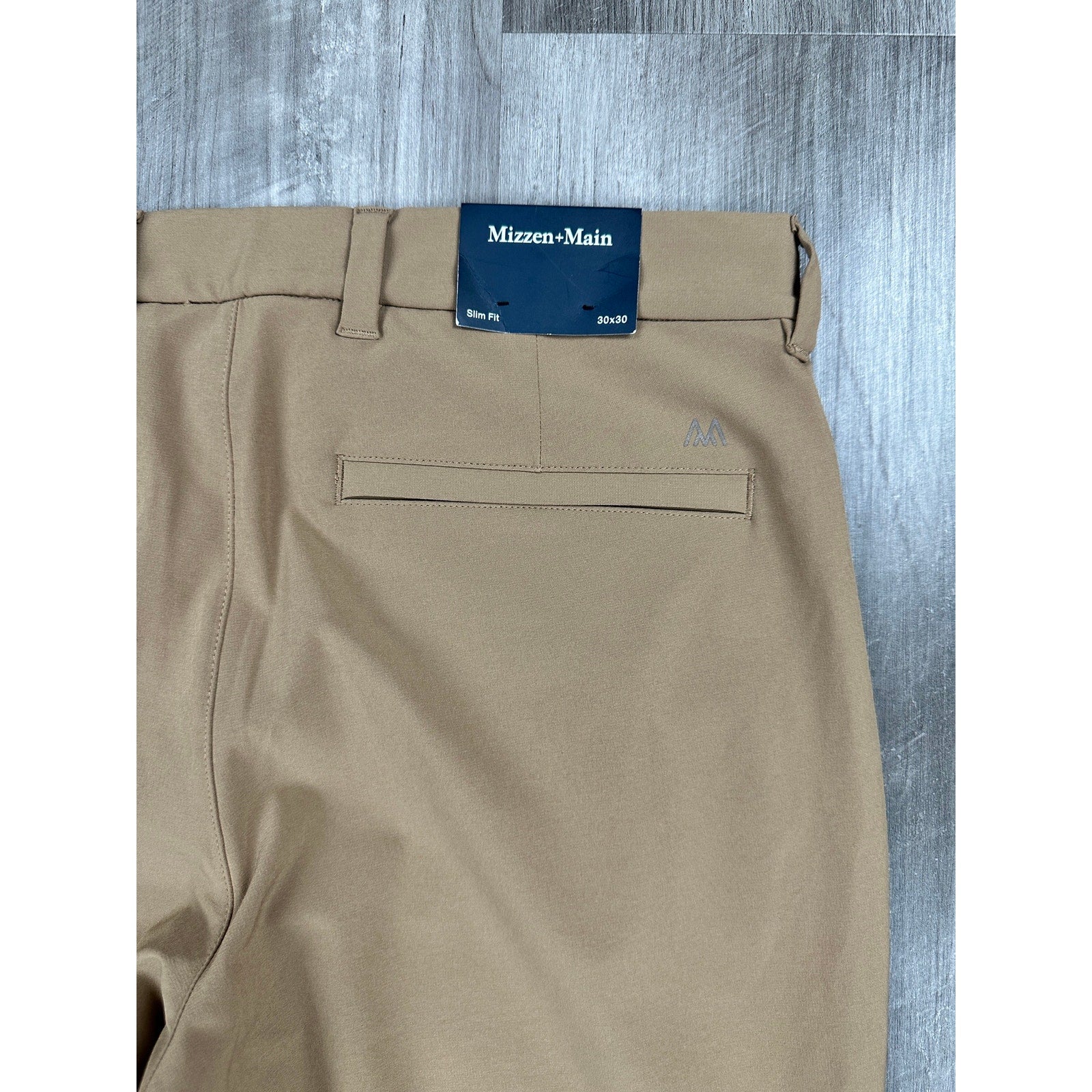 Mizzen+Main Helmsman Performance Slim Fit Chino Pants in Mocha — Size 30x30