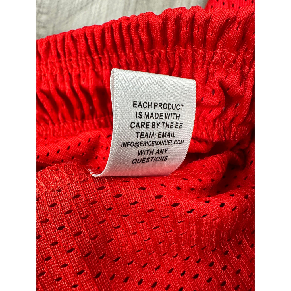 Eric Emanuel Bolt Mesh Gym Shorts in Red, Black and White — Size XL // Preowned