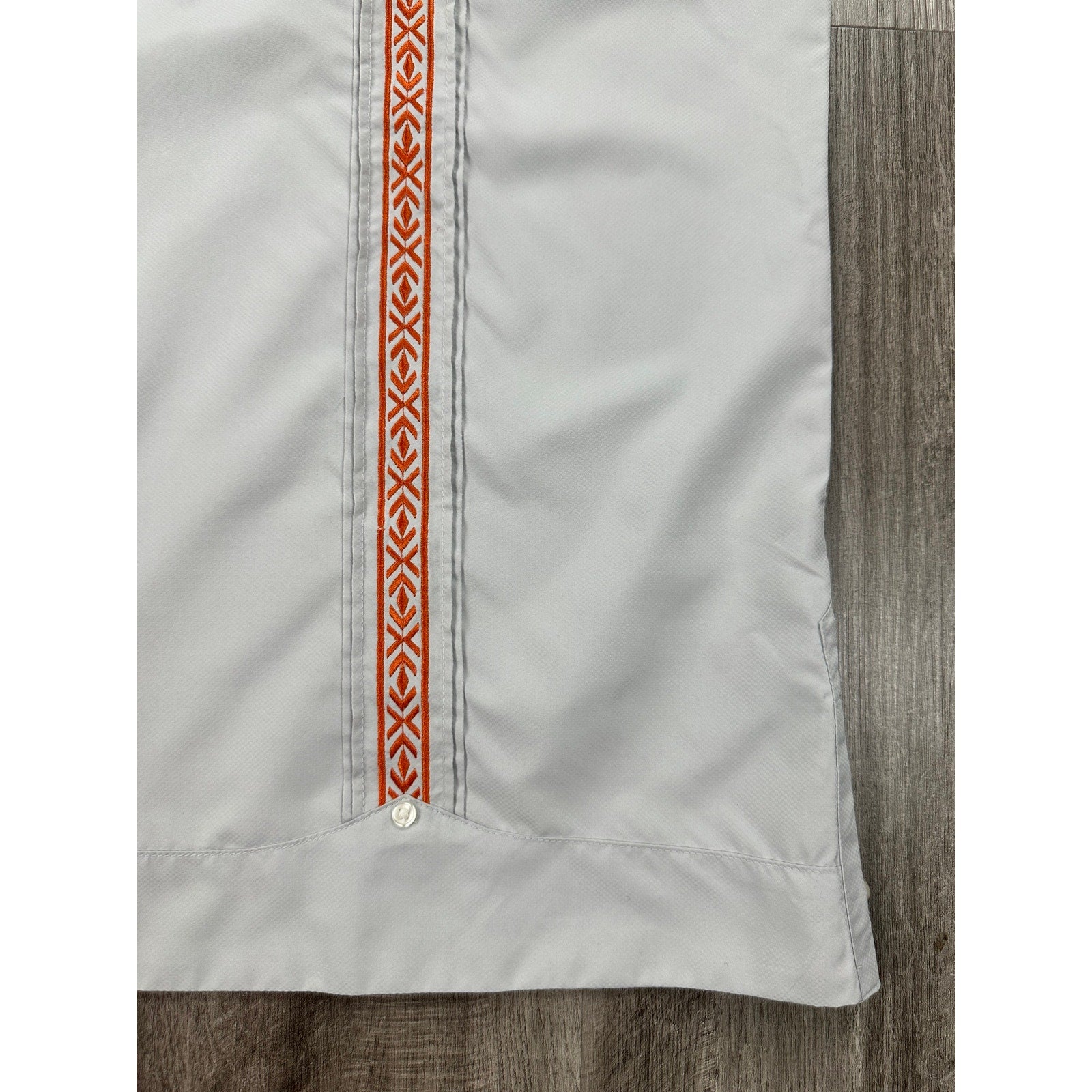 Texas Standard Guayabera Libre Western Performance Shirt in Gray and Orange — Size XL // Preowned