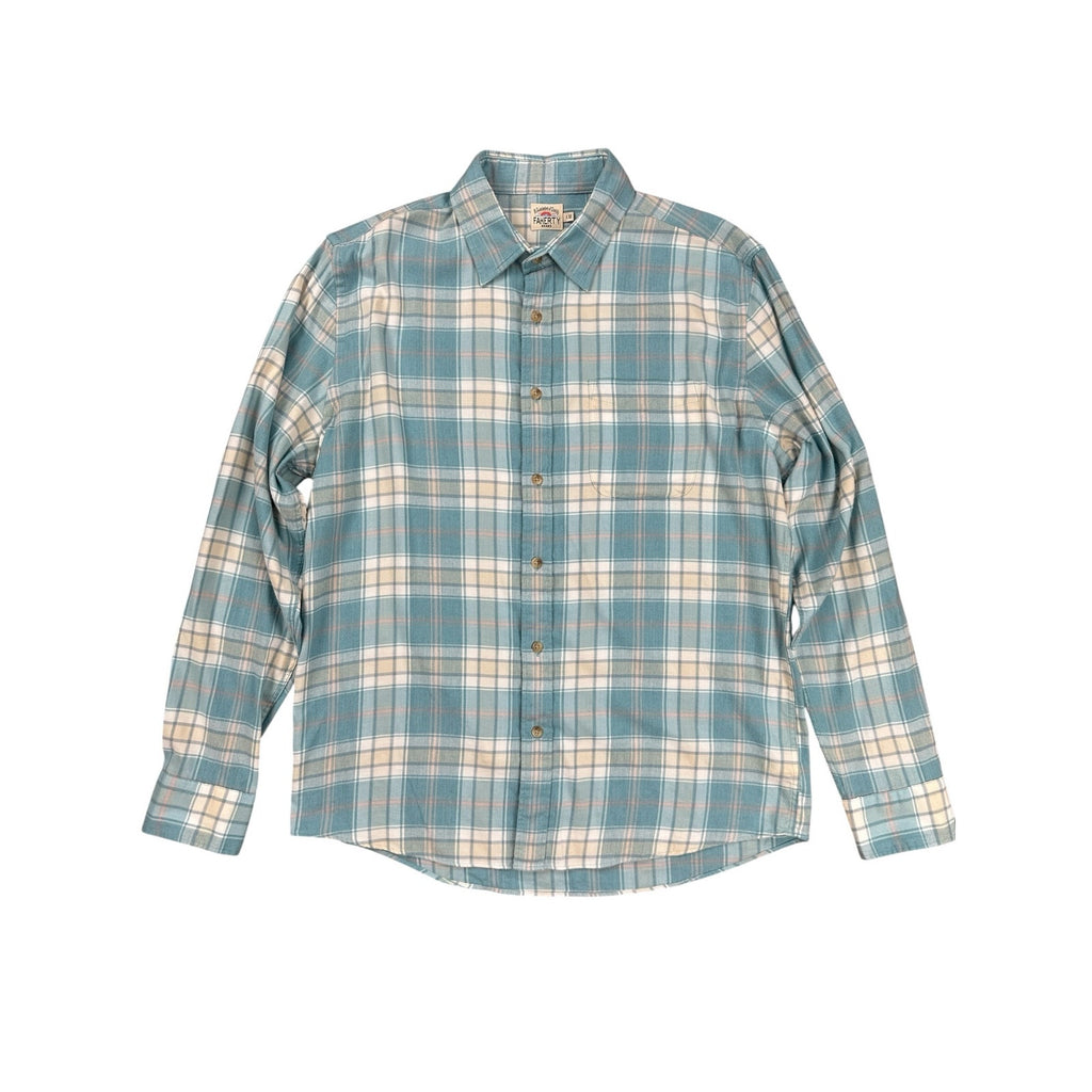 Faherty All-Time Lightweight Brushed Flannel Plaid Long Sleeve Button - Large