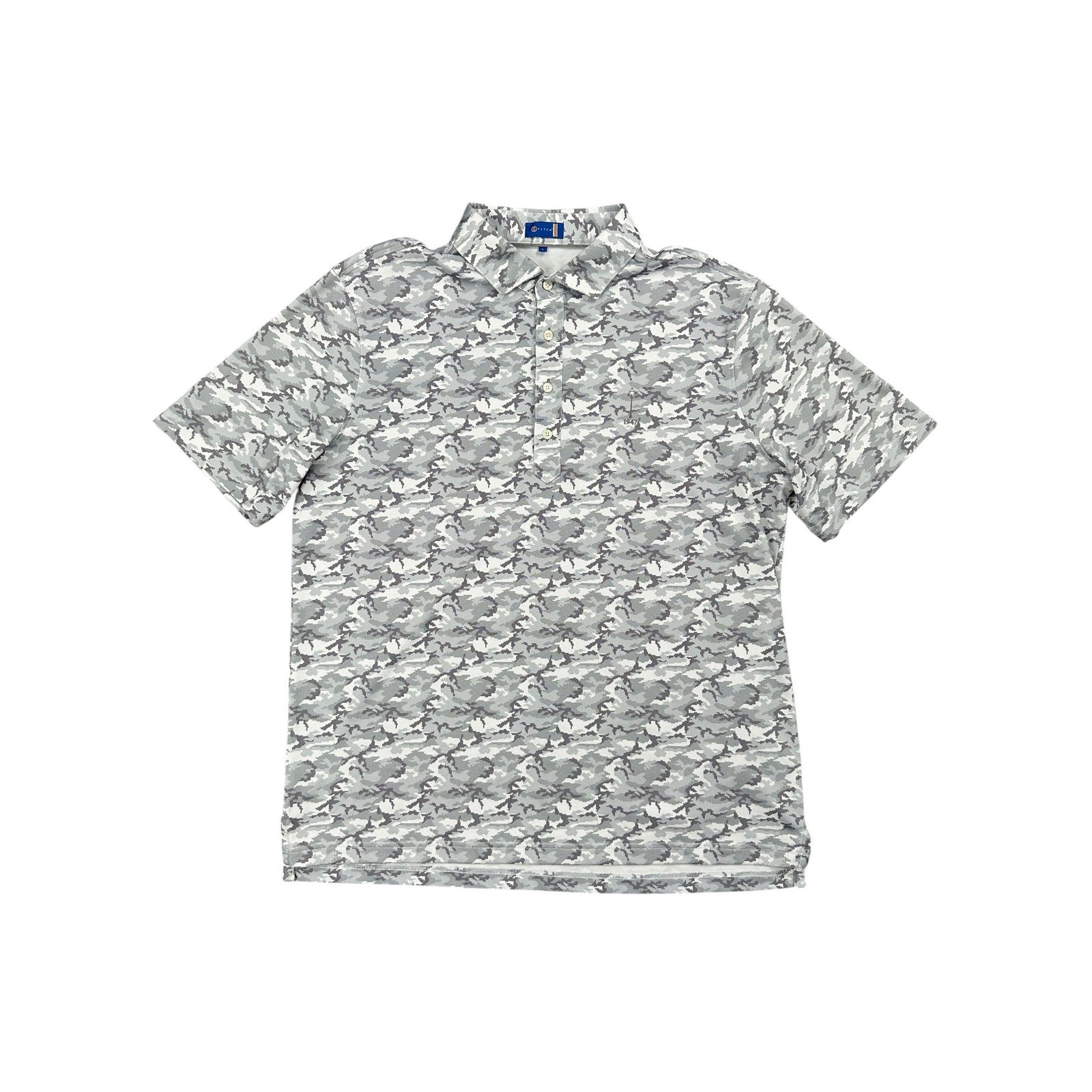 Stitch Golf Camo Performance Golf Polo in Grey, Light Grey and Charcoal — Size Large // Preowned