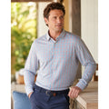 Johnnie-O Han Everyday Performance Long Sleeve Button Down in White with Pink, Navy and Blue — Size XL