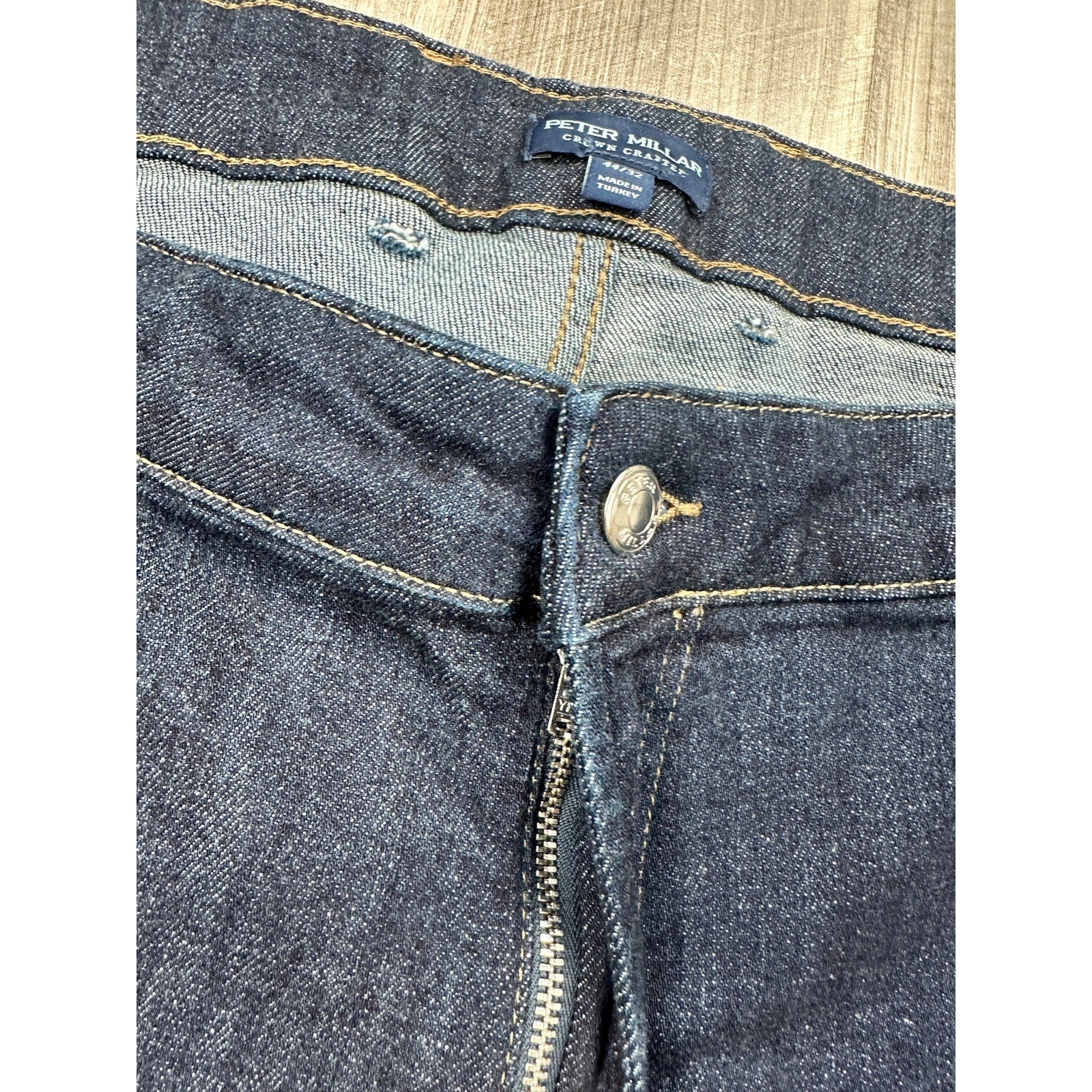 Peter Millar Crown Crafted Tailored Fit 2 Way Stretch 5 Pocket Jeans in Dark Indigo Blue — Size 44x32 // Preowned