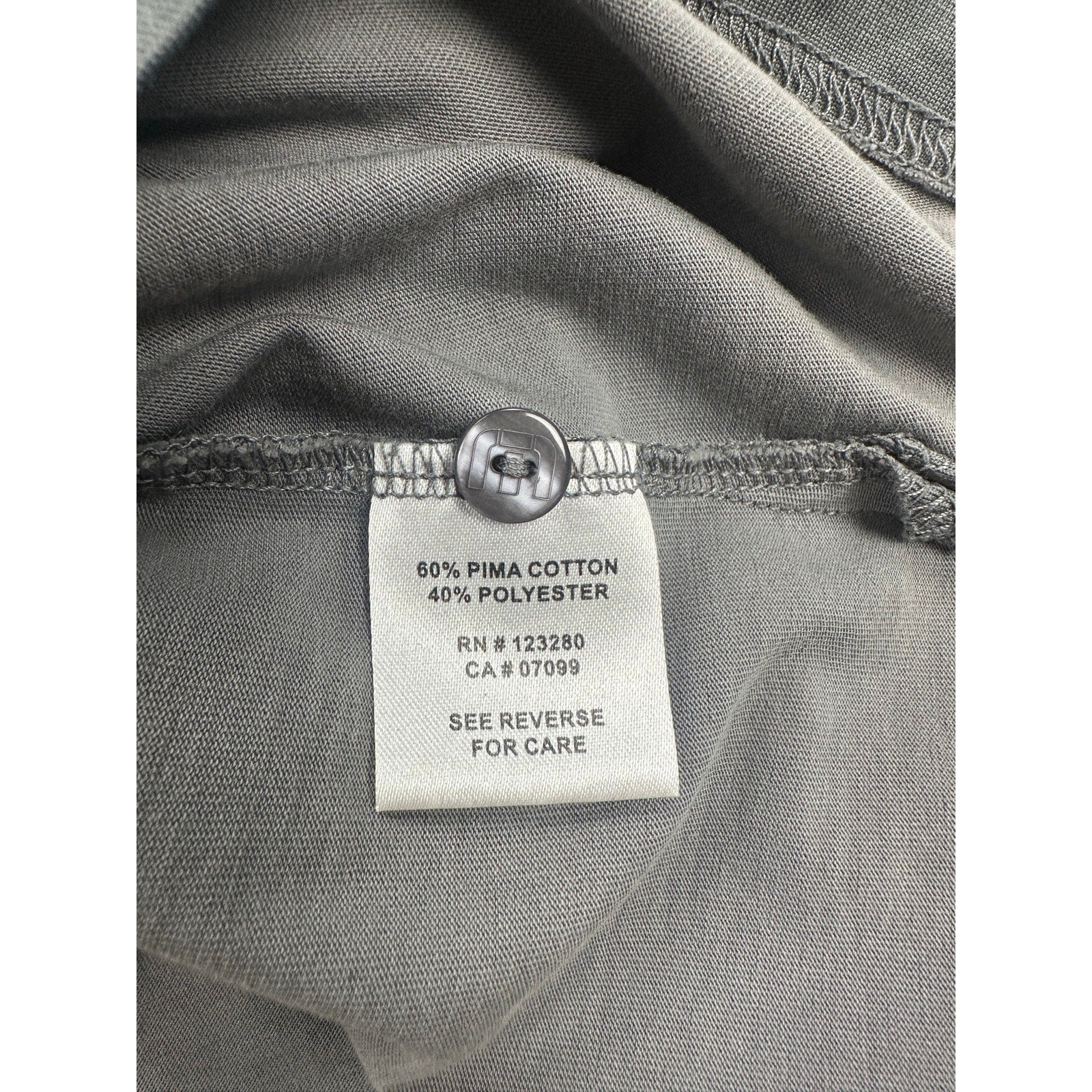 Travis Mathew Diamond Stitched Golf Polo Gray Pima Cotton — Size Medium